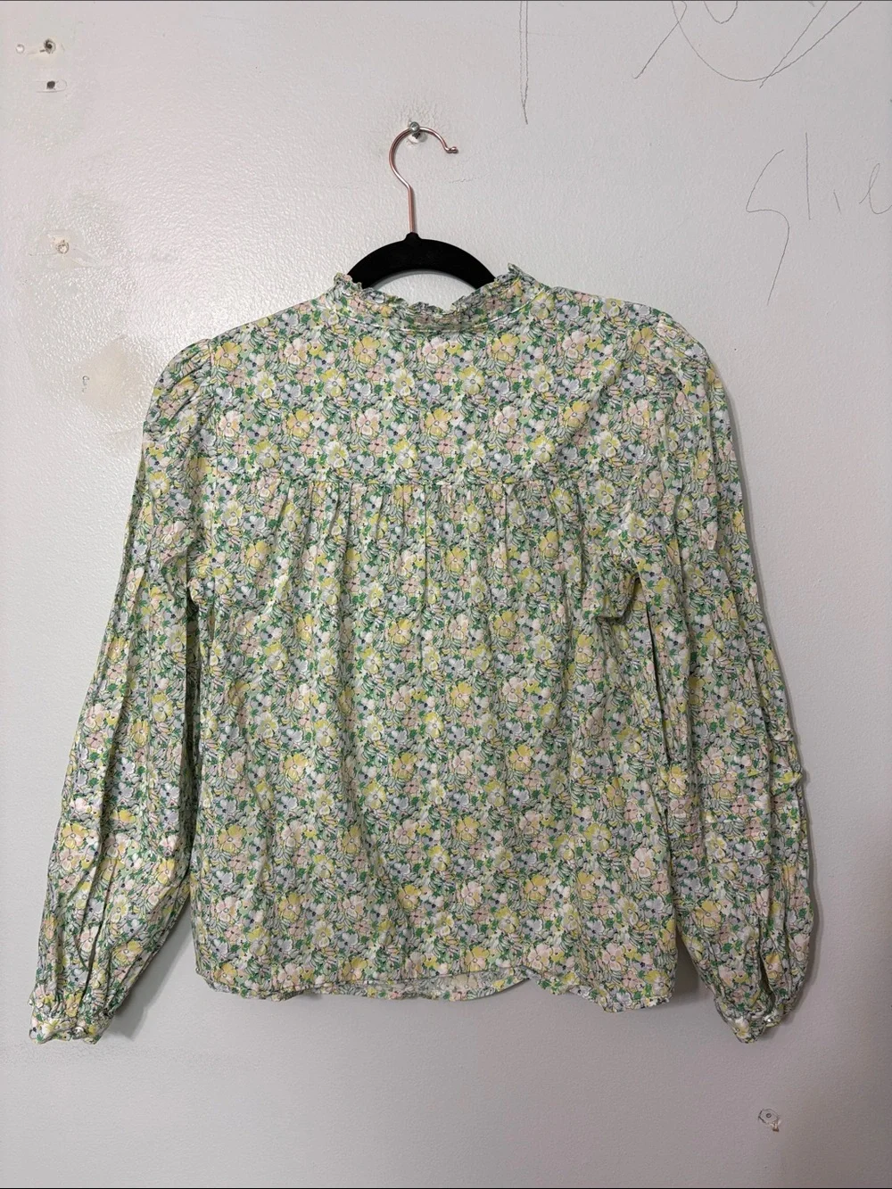J.Crew x Liberty Floral Cotton Ruffle Blouse Puff Sleeve XS